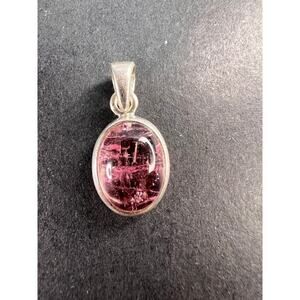NEW Pink Rubellite tourmaline sterling silver pendant 1.87 grams